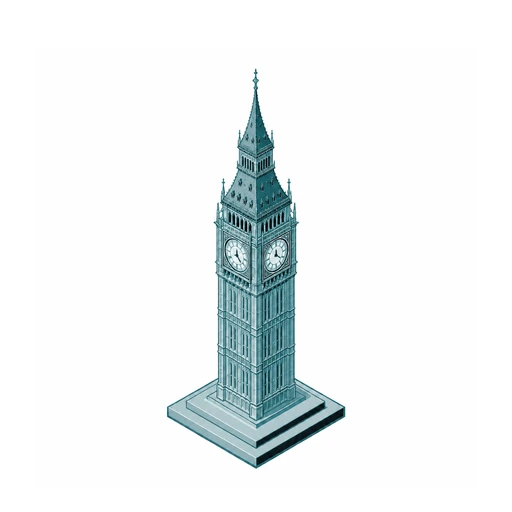 Isometric illustration of the Elizabeth Tower