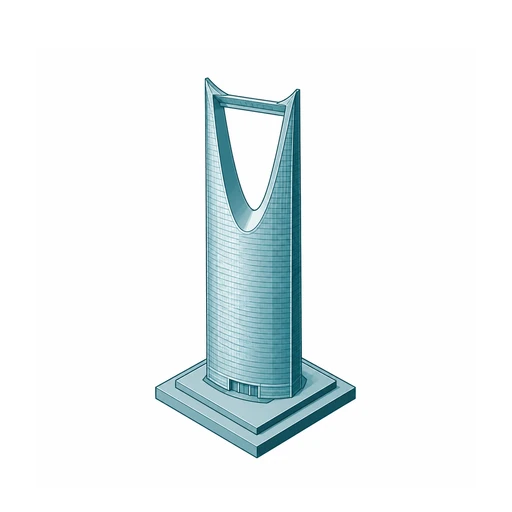 Isometric illustration of the Kingdom Centre tower